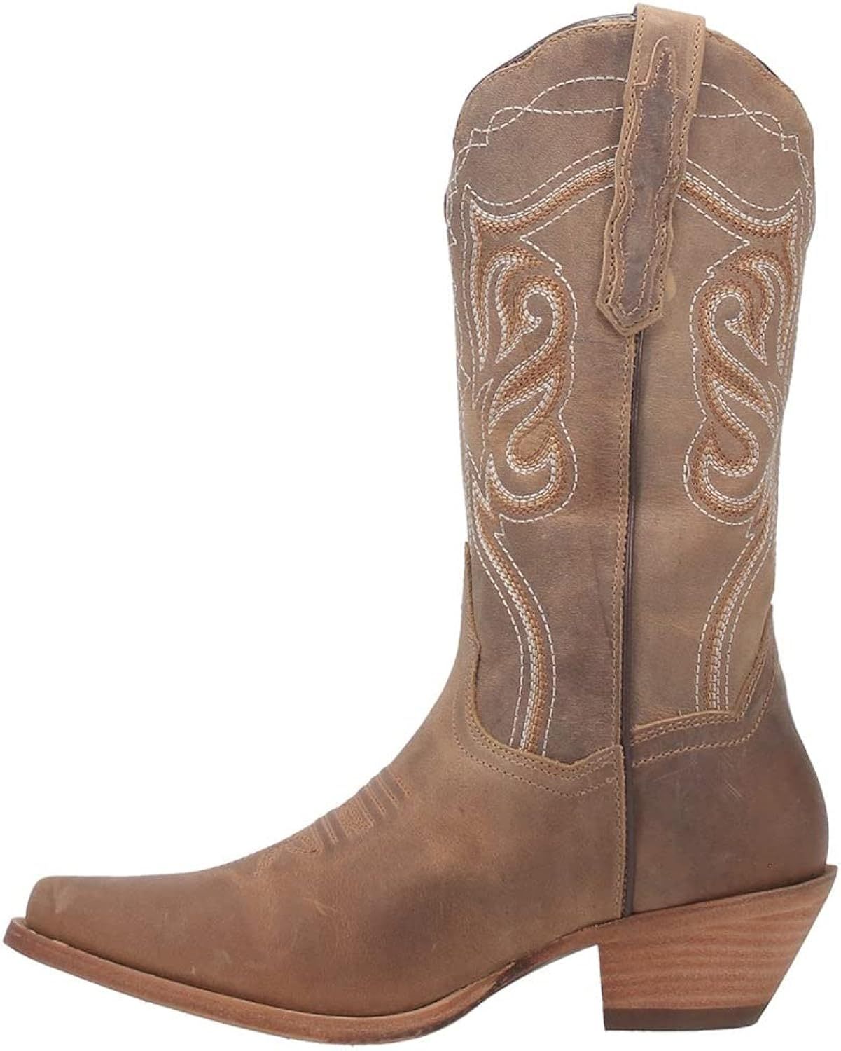 Amazon.com | Dan Post Boots Womens Karmel Snip Toe Western Cowboy Boots Mid Calf Low Heel 1-2" - ... | Amazon (US)