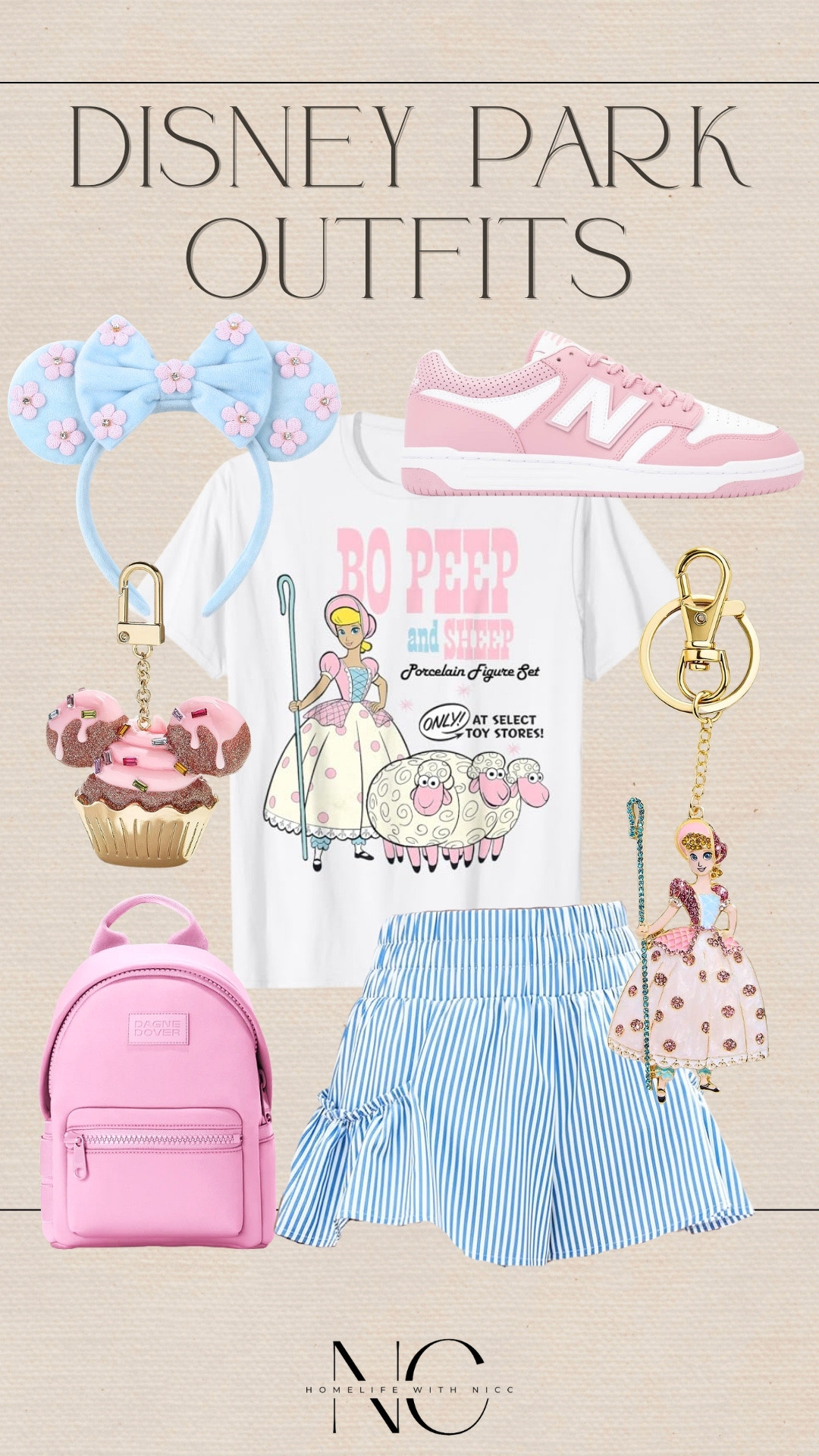 Dress like Bo Peep from Toy Story on your next Disney trip!! Here is some outfit inspo for your next Disney vacation! Styled with my favorite Dagne Dover bags! 🩵🥰🩷

#LTKmomlife #LTKgrwm #LTKTravel