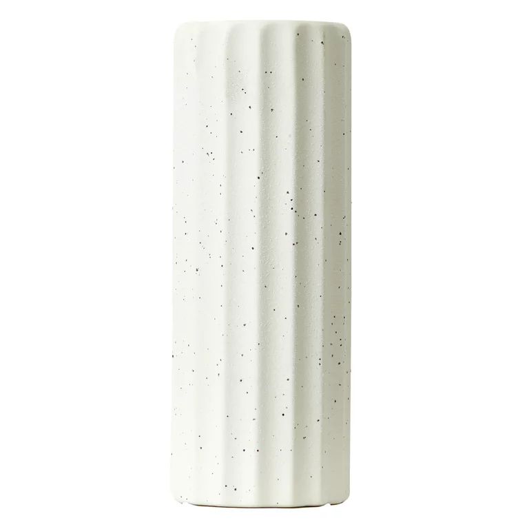 Mainstays 12" White Speckled Wavy Textured Stone Vase | Walmart (US)