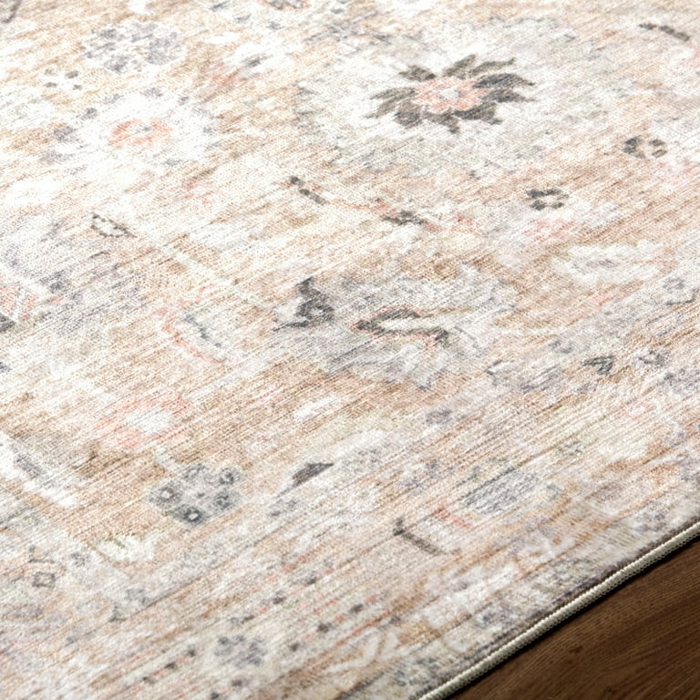 My Texas House Washable Everly Cream Washable Area Rug | Walmart (US)