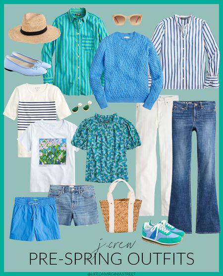 Cute new pre-spring outfit arrivals from J. Crew! Loving this colorful blue and green sweater, striped tee, ruffle sleeve blouse, colorful tee, floral top, jean shorts, straw hat, beach tote, ballet flats, colorful sneakers, and board shorts!
.
#ltksalealert #ltkunder50 #ltkunder100 #ltkstyletip #ltktravel #ltkswim #ltkseasonal #ltkitbag #ltkhome #ltkcurves #ltkworkwear #ltkgiftguide #ltkfind beach outfits, vacation outfit ideas, resort wear

#LTKunder50 #LTKSeasonal #LTKsalealert