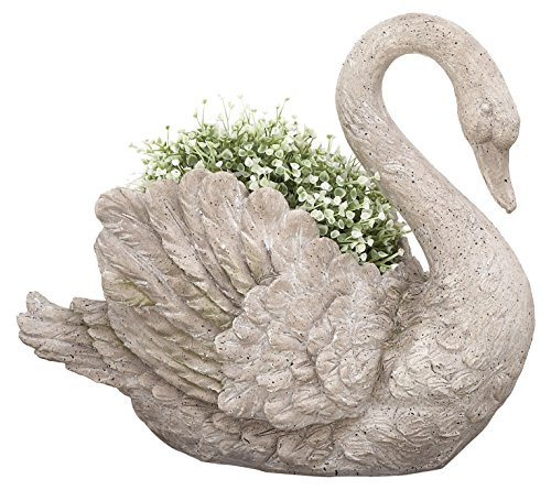 Urban Designs Swan Cast Stone Planter Garden Decor - Grey,7748997 | Amazon (US)
