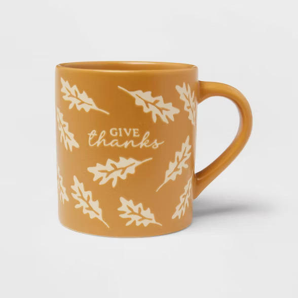 16oz Stoneware Give Thanks Mug - Threshold™ | Target