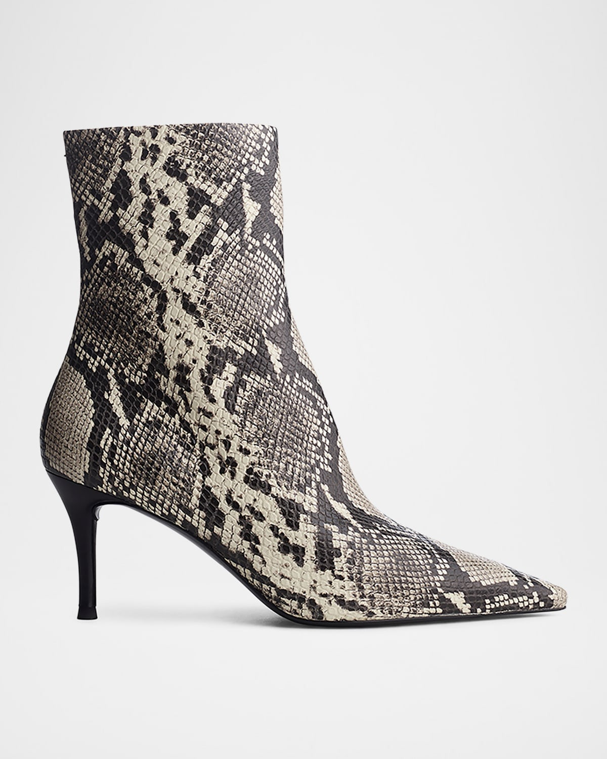 Mercer Snake-Embossed Leather Ankle Boots | Neiman Marcus