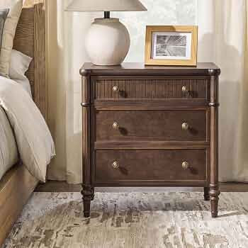 HULALA HOME Traditional End Table with Charging Station, Fluted End Tables with Wood Drawers and ... | Amazon (US)