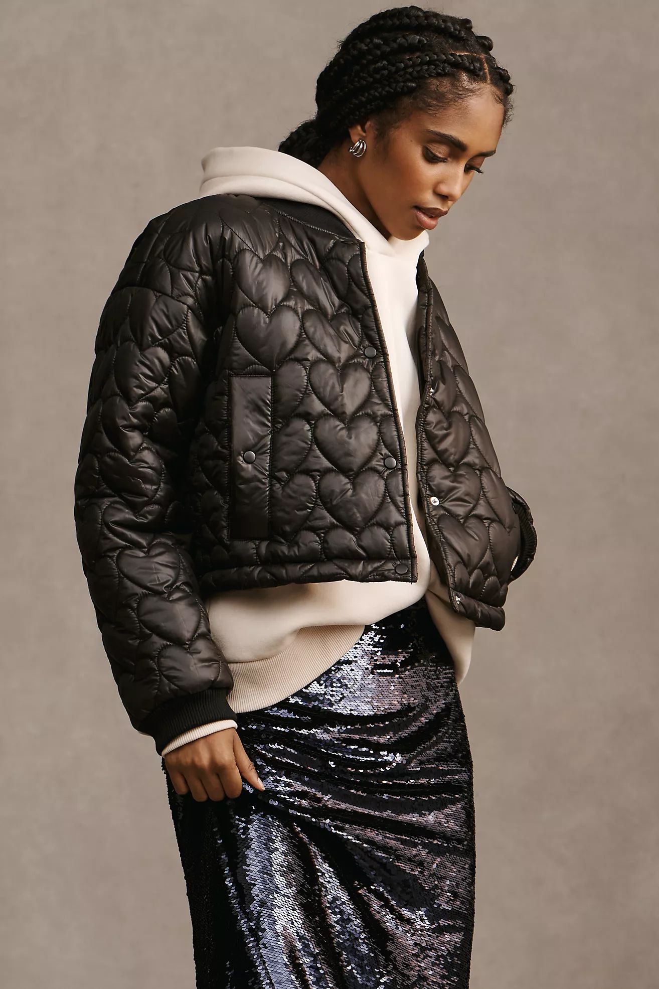Maeve Quilted Heart Bomber Jacket | Anthropologie (US)