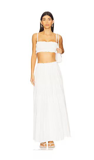 Mora Maxi Skirt Set in White | Revolve Clothing (Global)