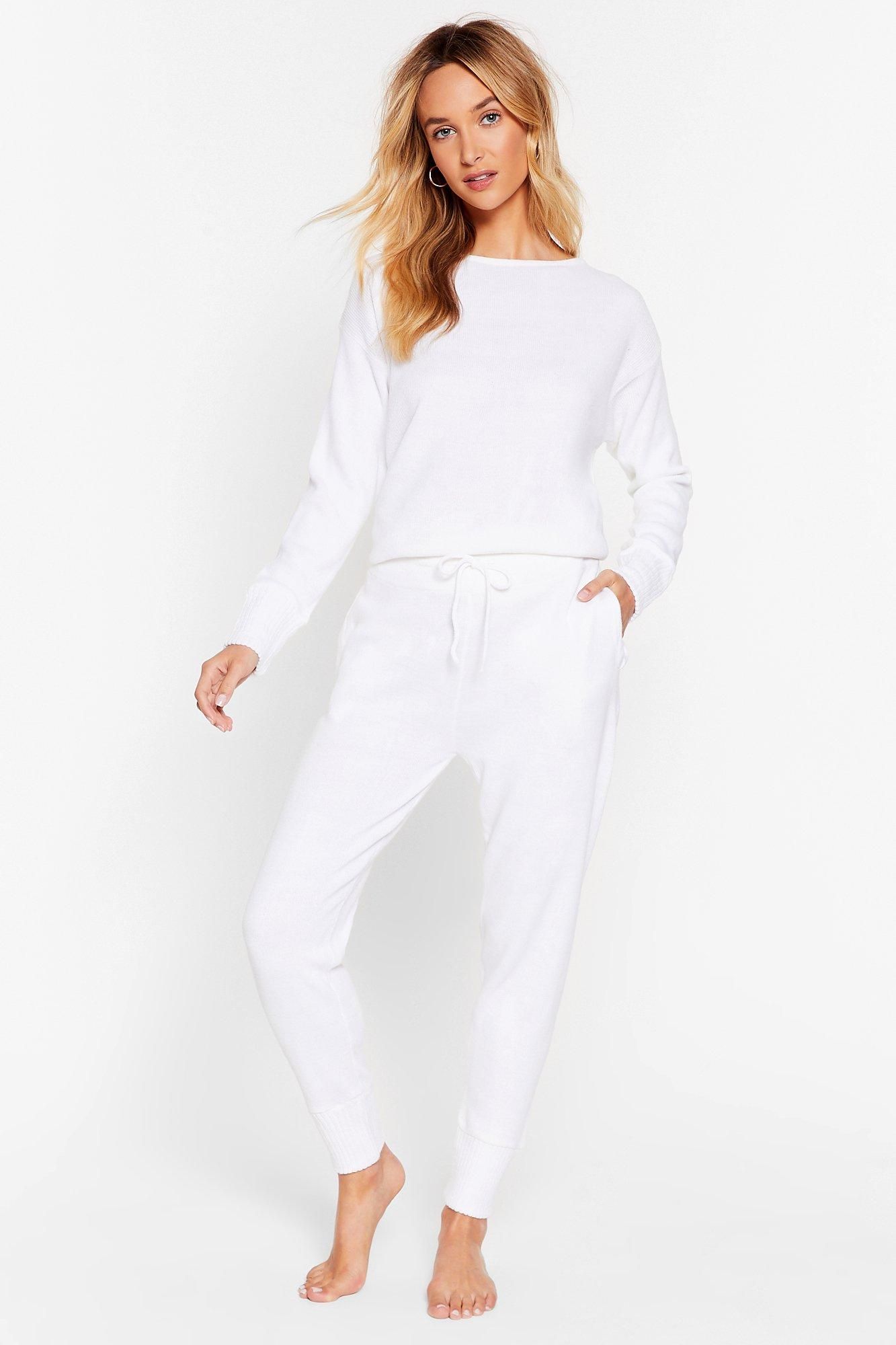 Fitted Knit Sweater and Sweatpants Set | Nasty Gal (US)