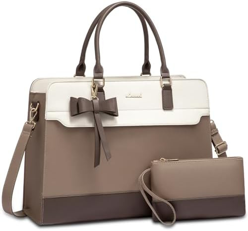 LOVEVOOK Laptop Tote Bag for Women,Leather Work Bag, Waterproof Business Teacher Bag,Large Comput... | Amazon (US)