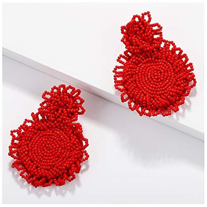 BEST LADY Statement Drop Earrings for Women - Bohemian Beaded Round Earrings, Idea Gift for Mom, Sis | Amazon (US)