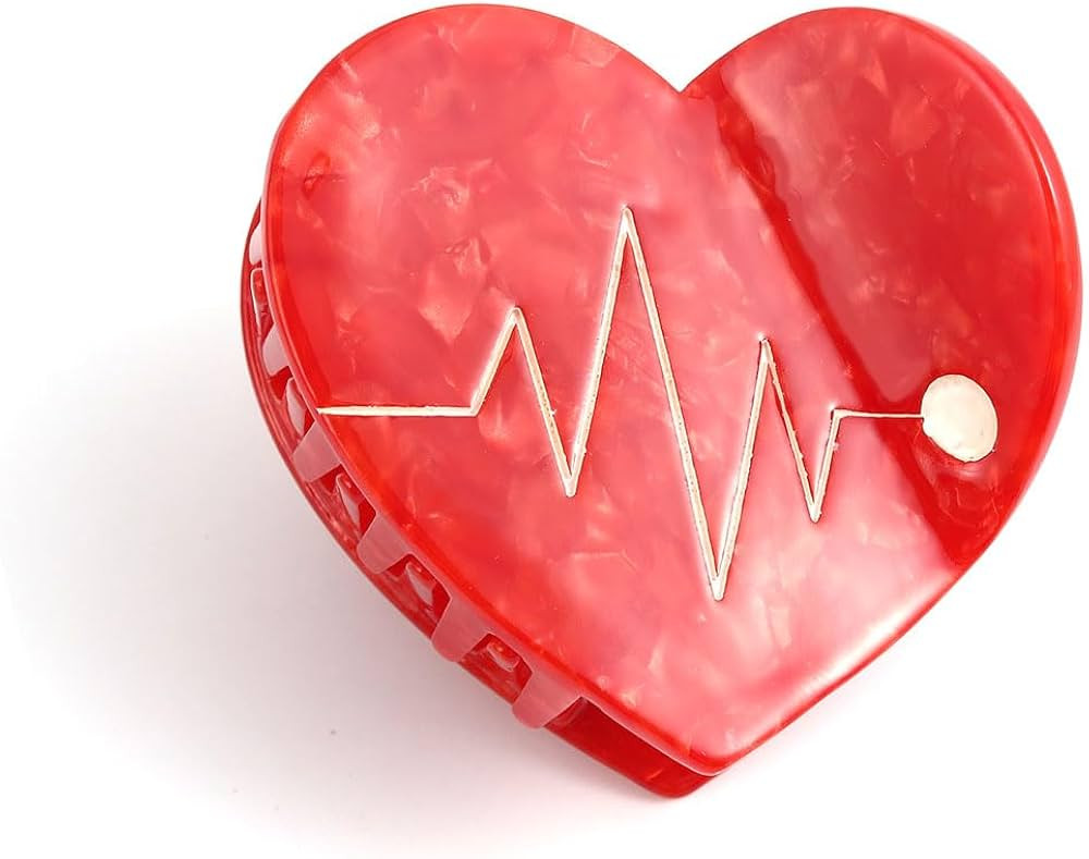 Red Heart Claw Clips,Small Heart Shape Hair Clips Heart Hair Claw Clips Heart Shape Hair Jaw Clip... | Amazon (US)