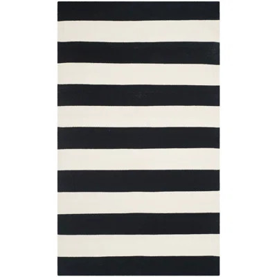 Skyler Striped Handmade Flatweave Cotton Black/ White Area Rug Zipcode Design Rug Size: Rectangle 3' | Wayfair North America