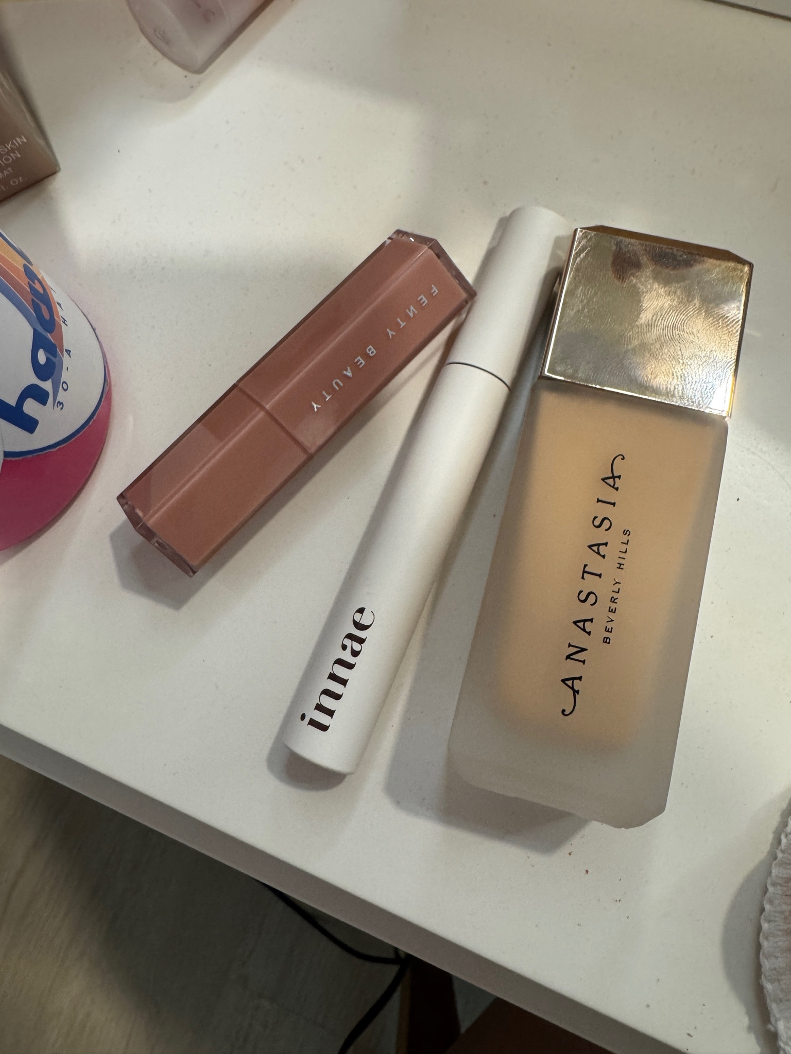 New makeup 
Fenty beauty
Anastasia Beverly Hills
Full coverage foundation 
Lip product
Nude lol 

#LTKFindsUnder50 #LTKGiftGuide #LTKBeauty