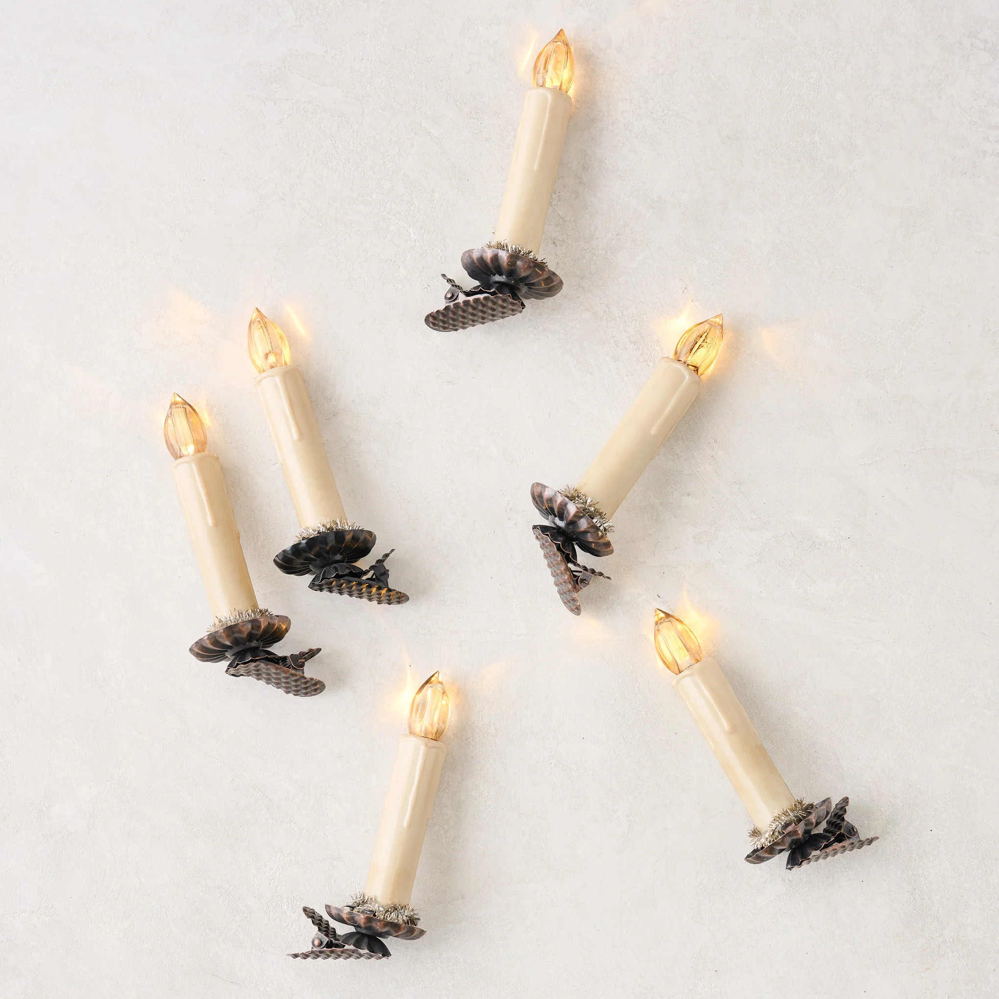 Vintage-Inspired LED Light Candle Clip Ornament, Set of 6 | Magnolia