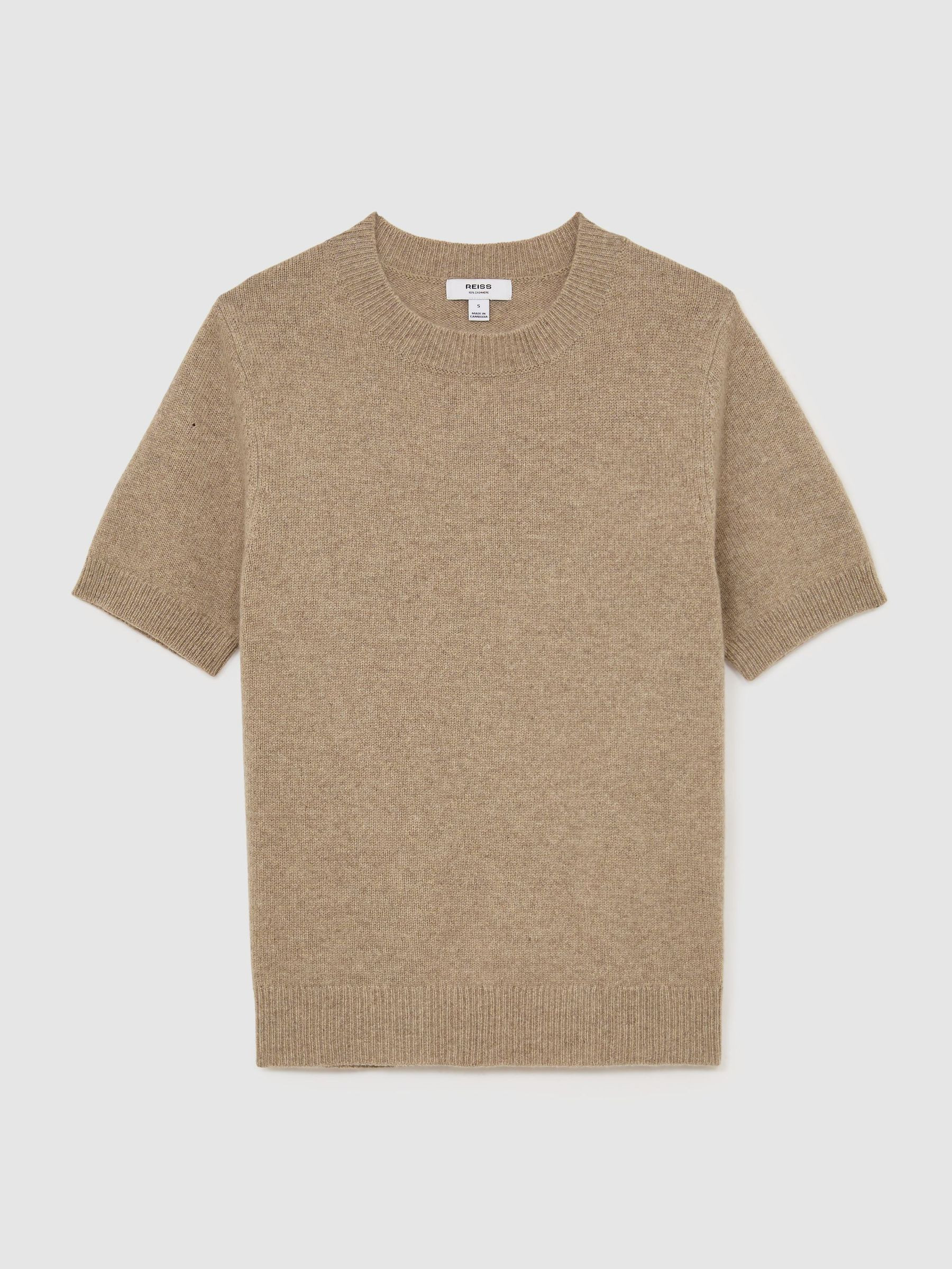 Reiss 100% Cashmere Crew-Neck T-Shirt in Neutral | REISS | Reiss US