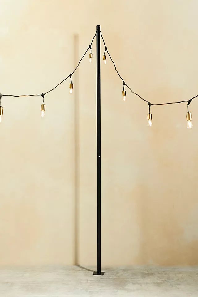 Outdoor Light Strand Pole with Mount Plate | Anthropologie (US)