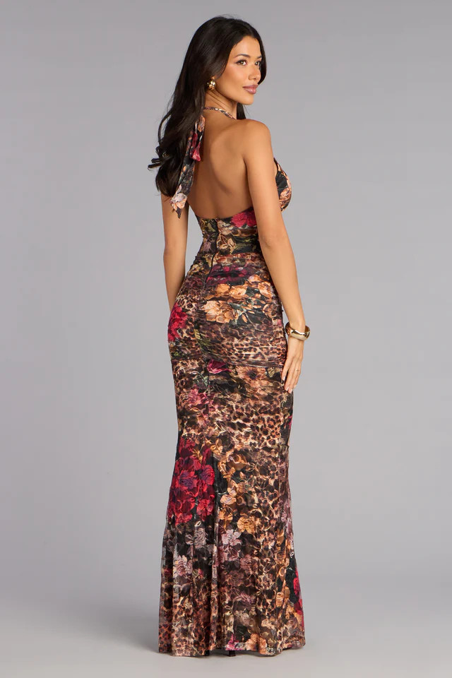 Aubrey Lace Halter Mermaid Formal Dress | Windsor Stores