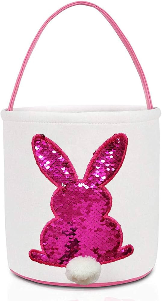 Poptrend Easter Basket Bags,Easter Eggs/Gift Baskets for Kids,Bunny Tote Bag Bucket for Easter Eg... | Amazon (US)