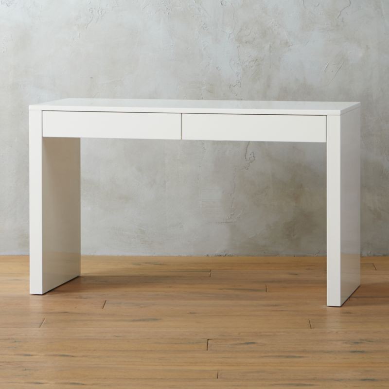 Runway White Lacquer Desk + Reviews | CB2 | CB2