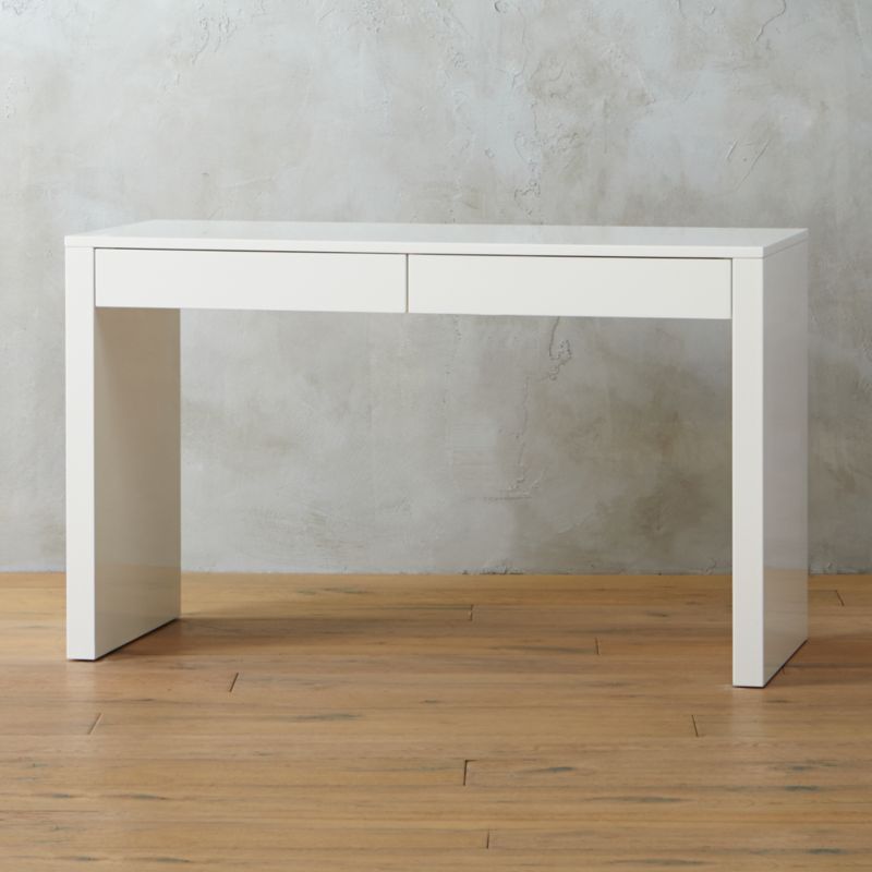 Runway White Lacquer DeskCB2 Exclusive  | In stock and ready for delivery to ZIP code  55016 Chan... | CB2