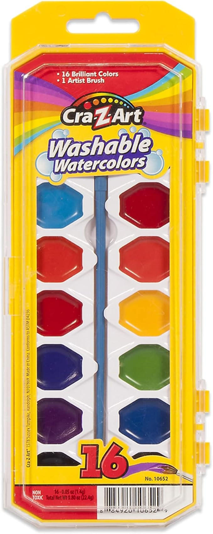 Cra-Z-Art 16-Piece Washable Watercolor Paint Set, Assorted Colors | Amazon (US)
