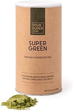 Amazon.com: Your Super - Super Green Organic Juice Powder with Spirulina, Wheatgrass, Chlorella, ... | Amazon (US)