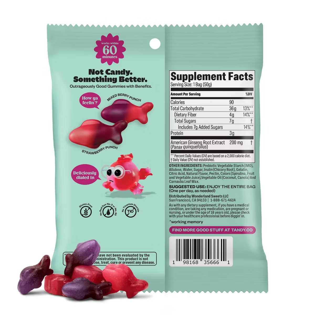 Tandy Focus Fish Very Berry Punch Gummy Supplements - 1.76oz | Target