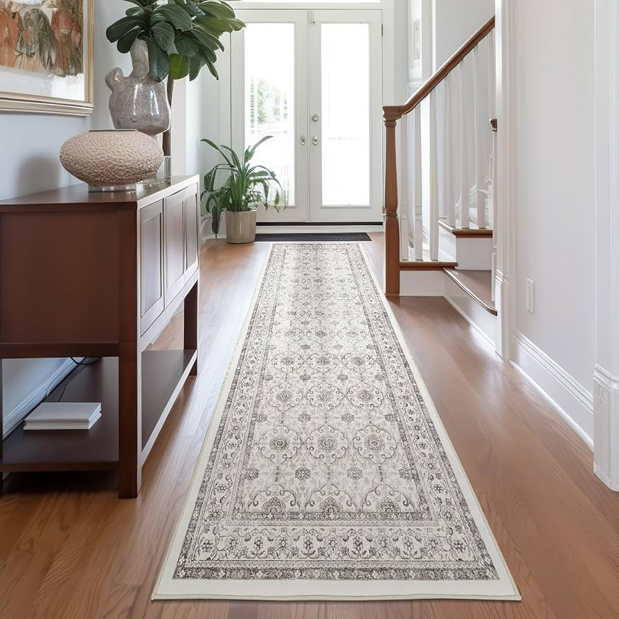 jinchan Runner Rug 3x10 Kitchen Rug Vintage Hallway Rug Washable Runner Rug Non Slip Floral Print... | Amazon (US)