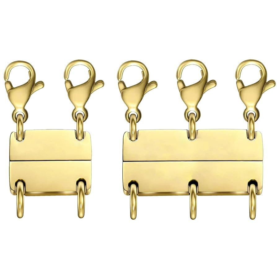 Multi Necklace Layering Clasps Strong Magnetic Clasp, Gold Necklace Separator for Layering, Multi... | Amazon (US)