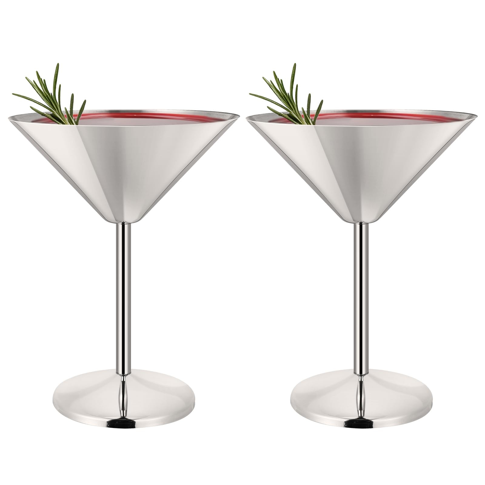 TJ 2 Pcs Stainless Steel Martini Glasses 6.5oz Shatterproof Metal Martini Glass Reusable Steel Wi... | Amazon (US)