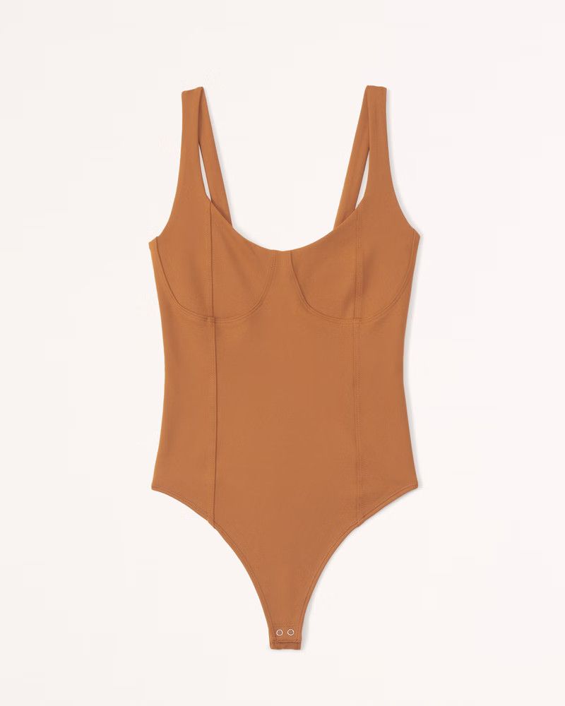 Women's Seamless Fabric Corset Bodysuit | Brown Bodysuit | Orange Bodysuit | Tan Bodysuit | Top | Abercrombie & Fitch (US)
