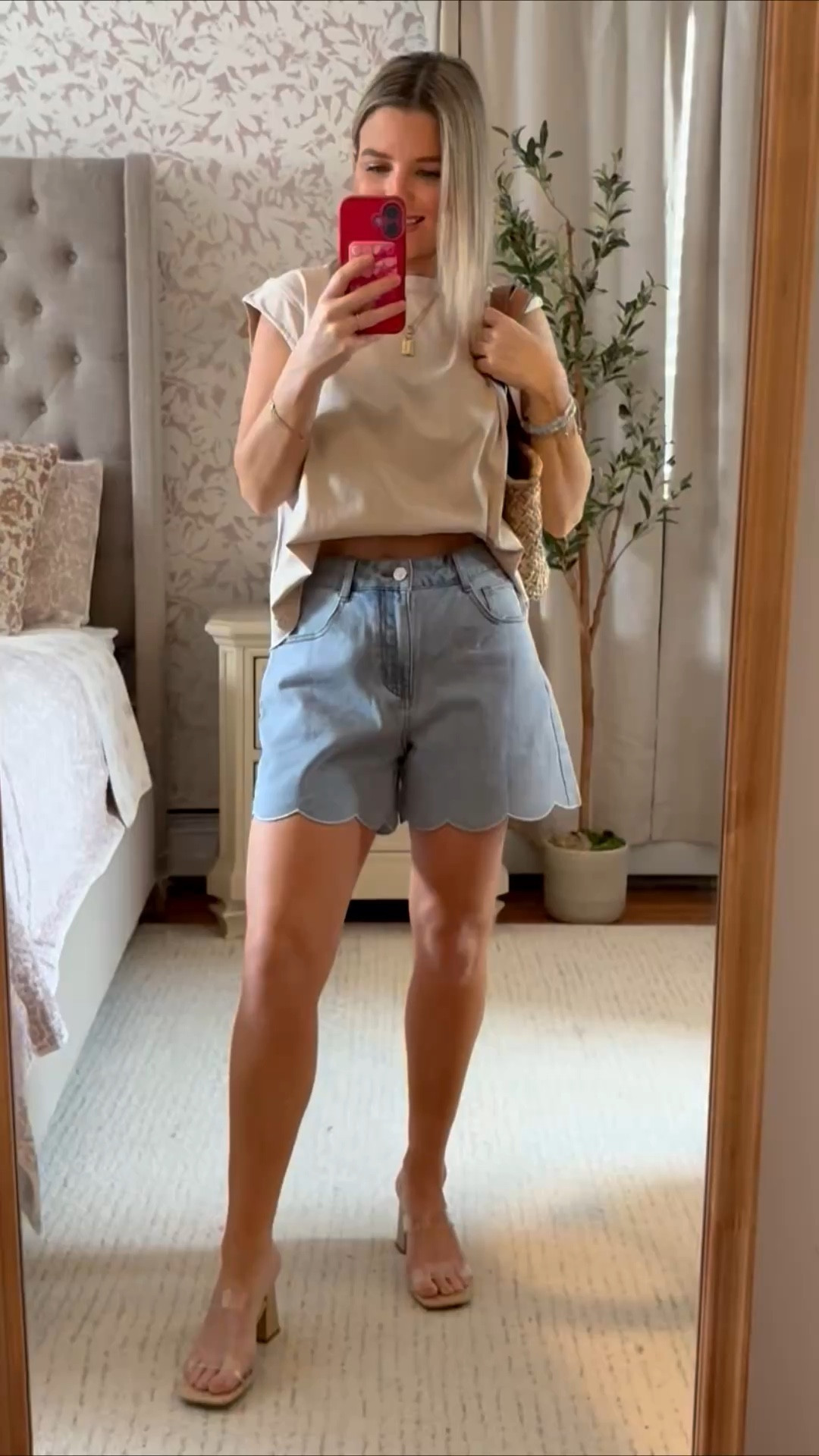 Oversized tee and scalloped denim shorts!! 

#LTKootd #LTKSaleAlert #LTKPetite