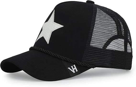 VINTAGE HAVANA Black Trucker Hats Women | Mesh Adjustable Snapback Hat | Men & Women Trendy Fashi... | Amazon (US)