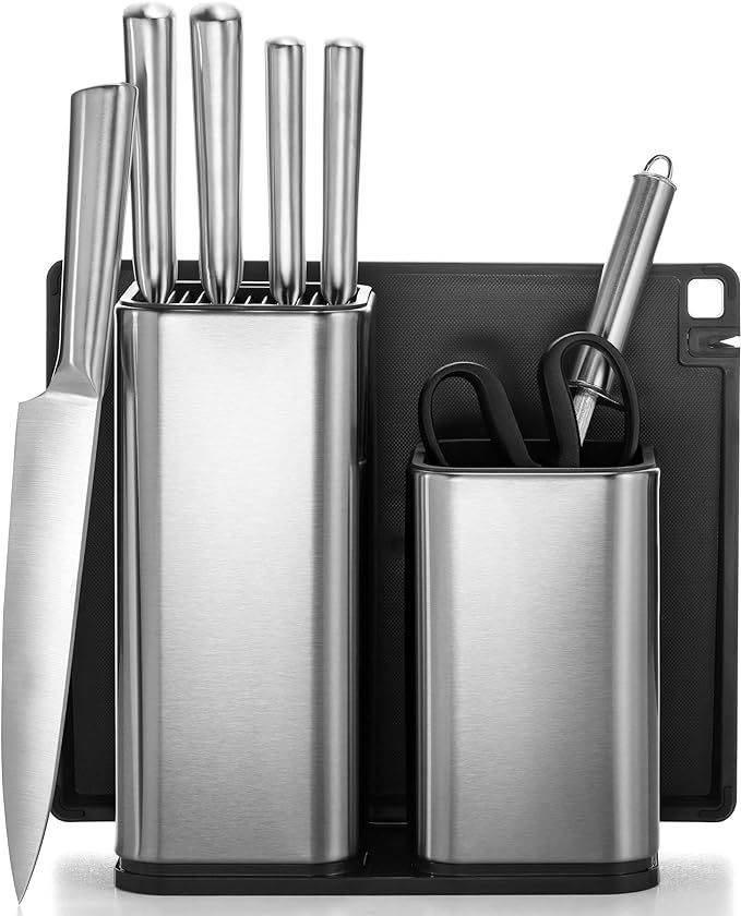 FineDine 10-Piece Stainless-Steel Kitchen Knife Set - Newly Innovative 5 Stainless Steel Knifes S... | Amazon (US)