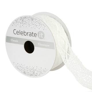 1.5" x 4yd. Lace Ribbon by Celebrate It™ Classic in White | Michaels® | Michaels Stores