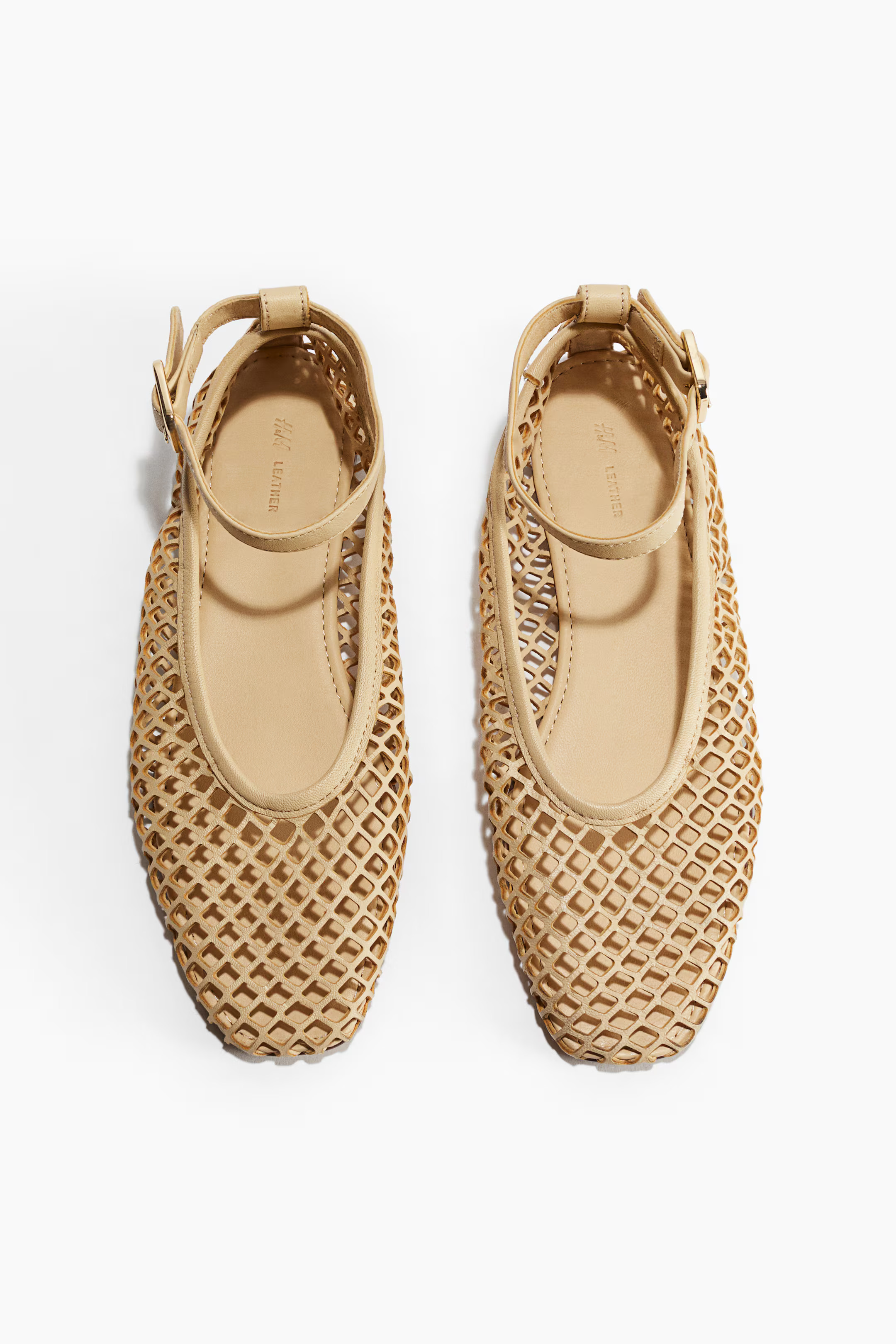 Perforated Leather Ballet Flats | H&M (US + CA)