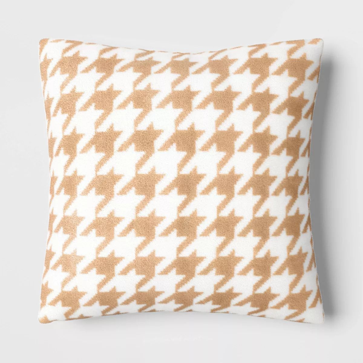 Printed plush Houndstooth Pillow Square Throw Pillow with Faux Shearling Reverse - Threshold™ | Target