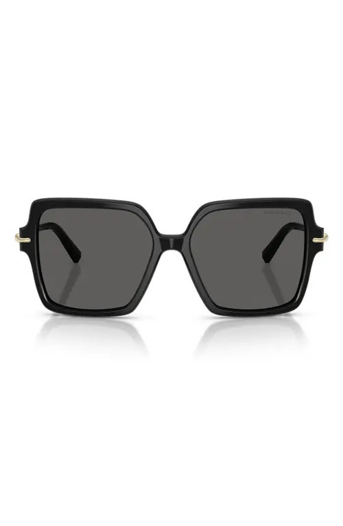 Tiffany & Co. 57mm Square Sunglasses in Black /Dark Grey at Nordstrom | Nordstrom