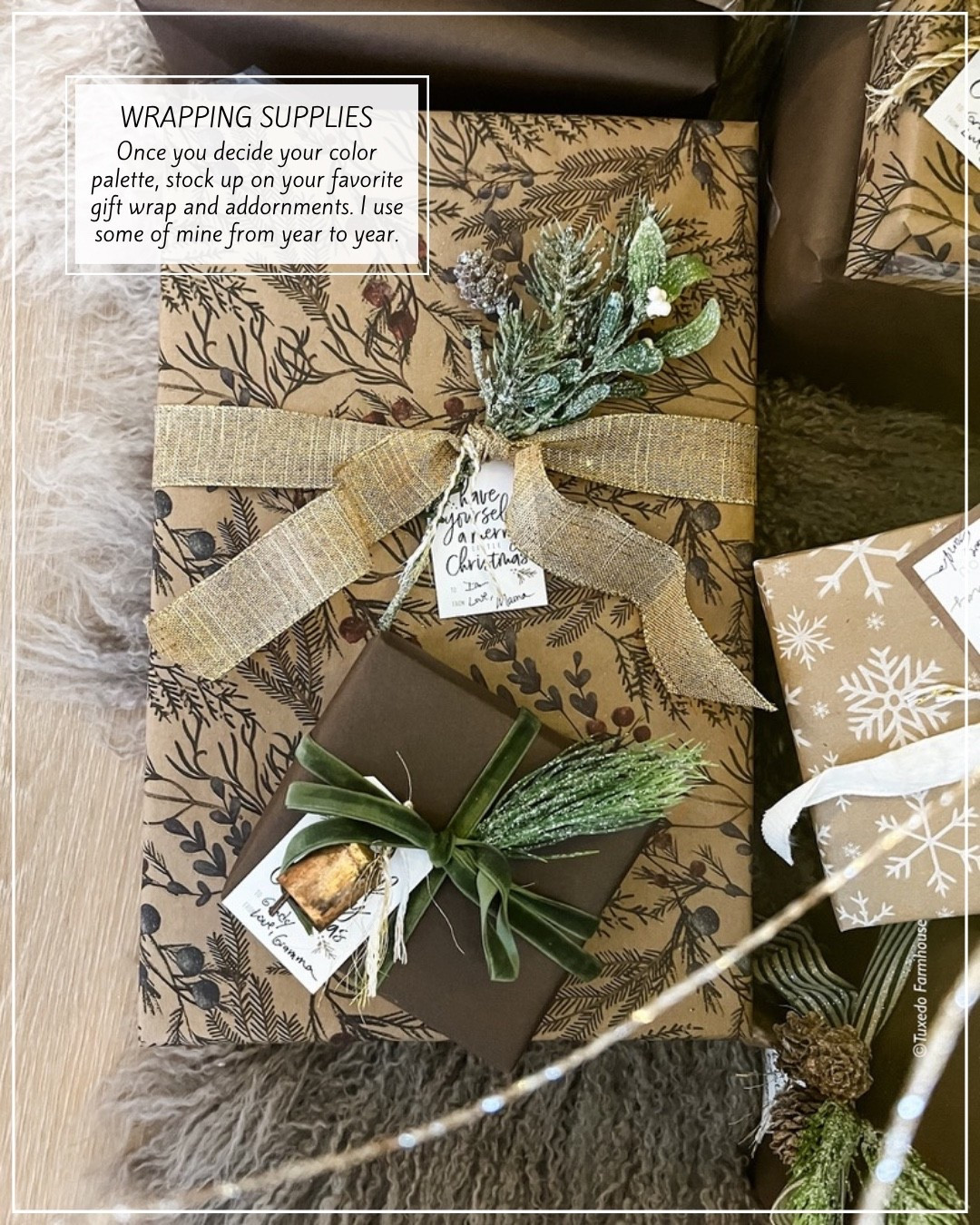 Wrapping Supplies - Once you decide your color palette, stock up on your favorite gift wrap and adornments. I use some of mine from year to year. 

 #LTKHoliday #LTKSeasonal #LTKFindsUnder50