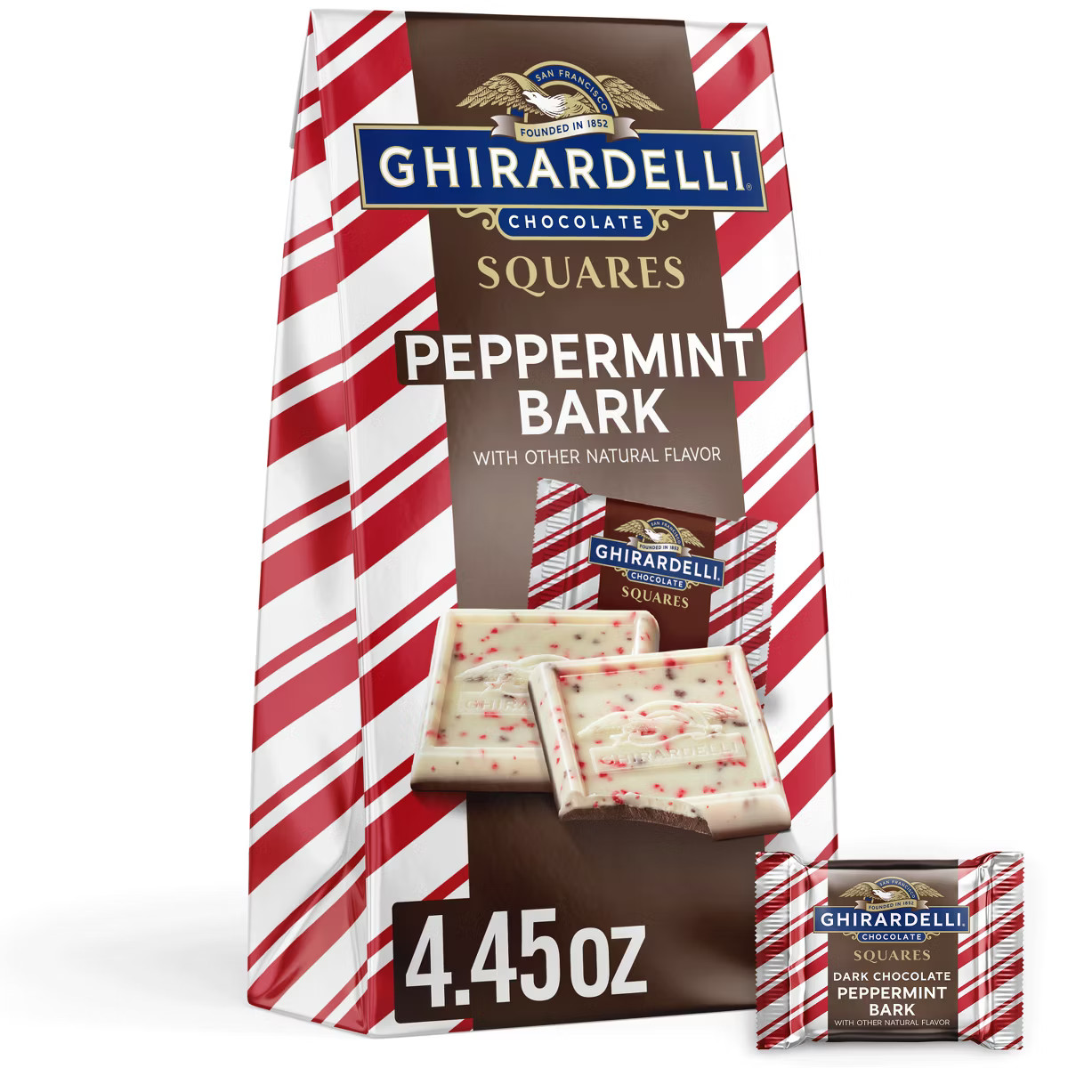 Ghirardelli Christmas Dark Chocolate Peppermint Bark Chocolate Squares - 5.26oz | Target