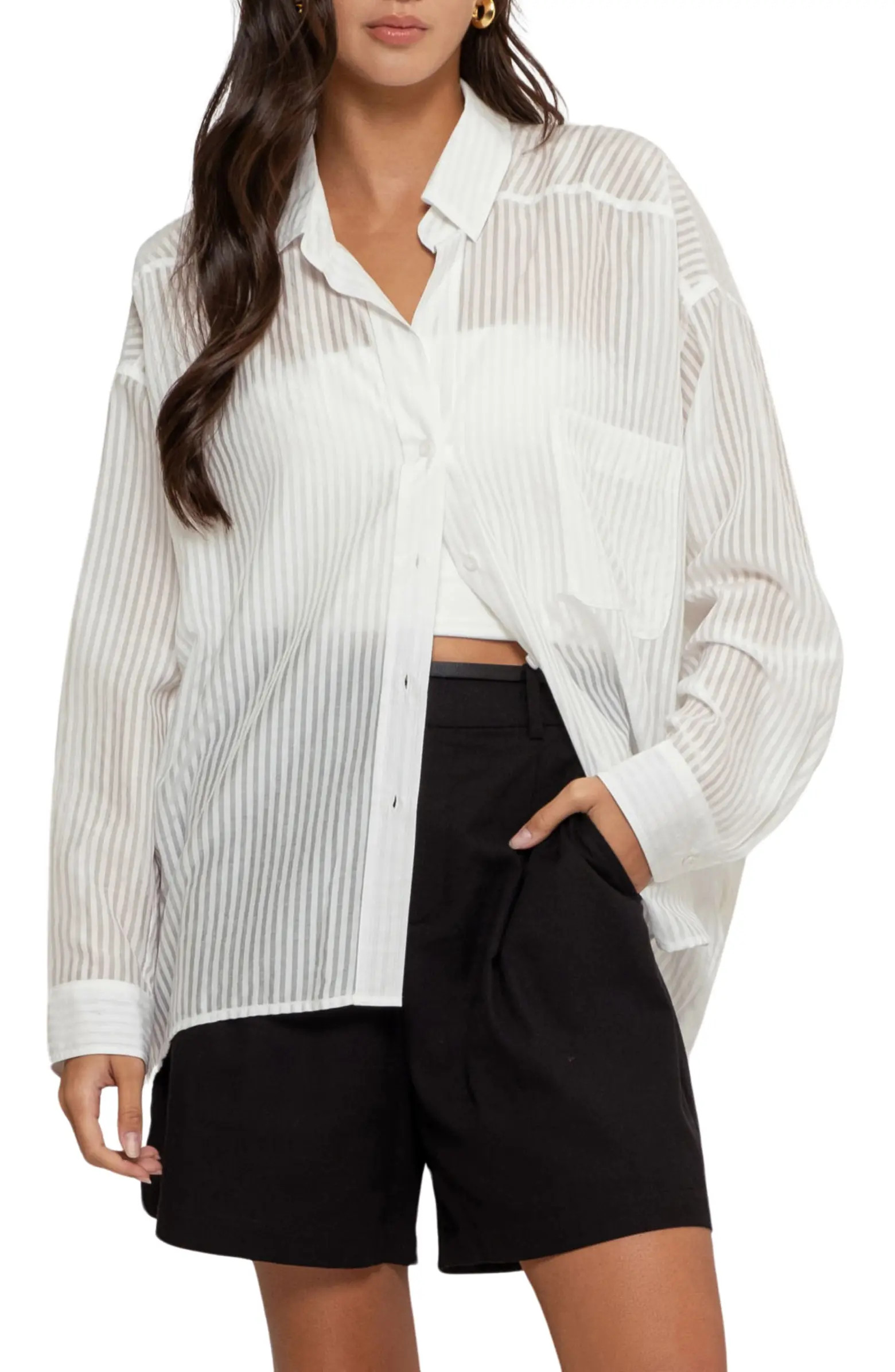 Blu Pepper Long Sleeve Button Down Top | Nordstromrack | Nordstrom Rack