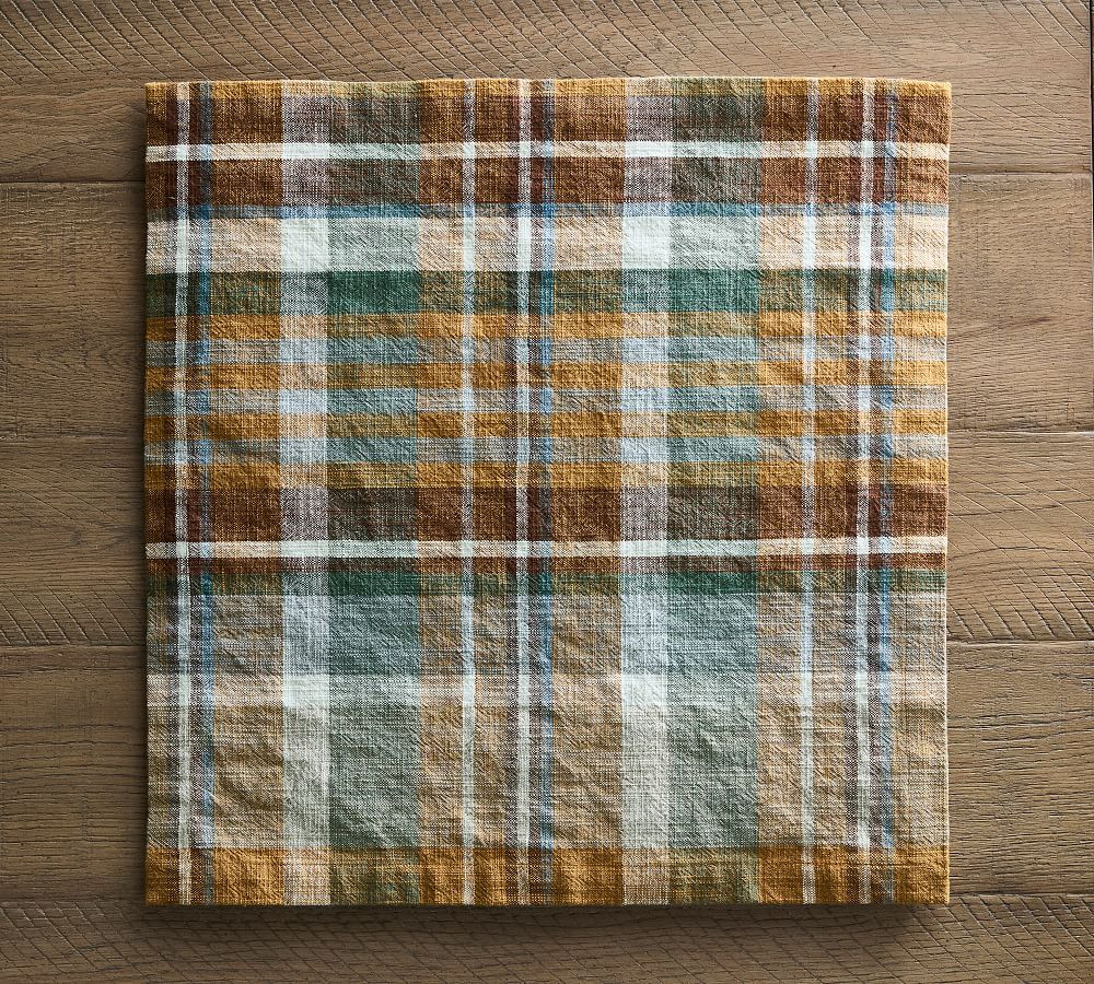 Montecito Plaid Cotton/Linen Napkins - Set of 4 | Pottery Barn (US)