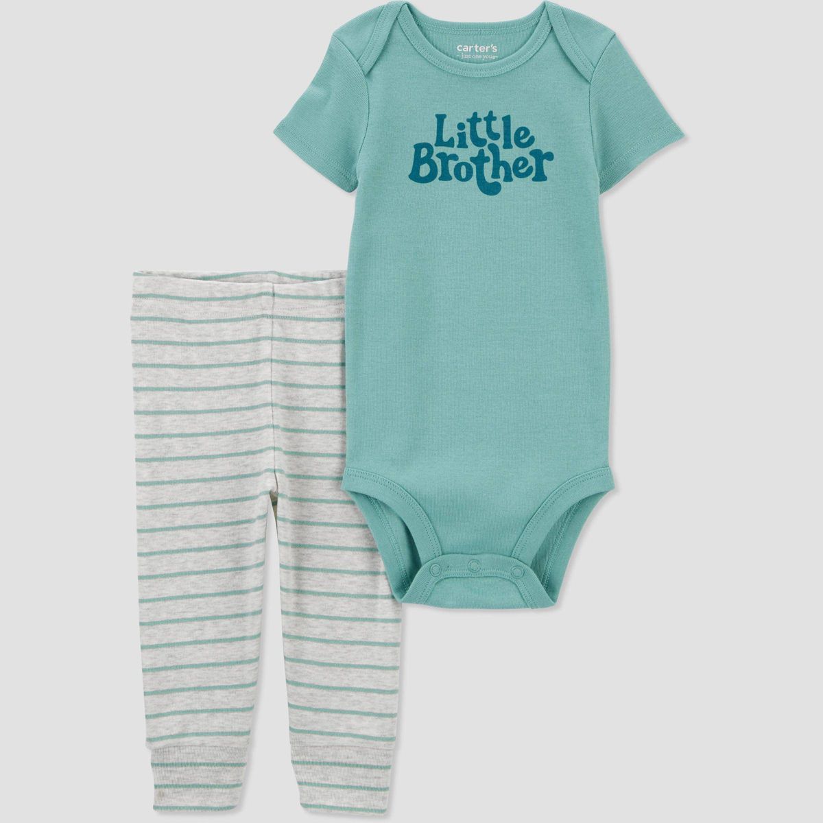 Carter's Just One You®️ Baby 2pc Family Love Little Brother Top & Bottom Set - Green | Target