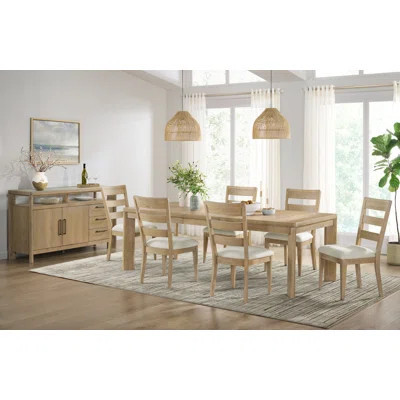 Ashal 6 Person Solid Wood Dining Set With Server | Wayfair North America