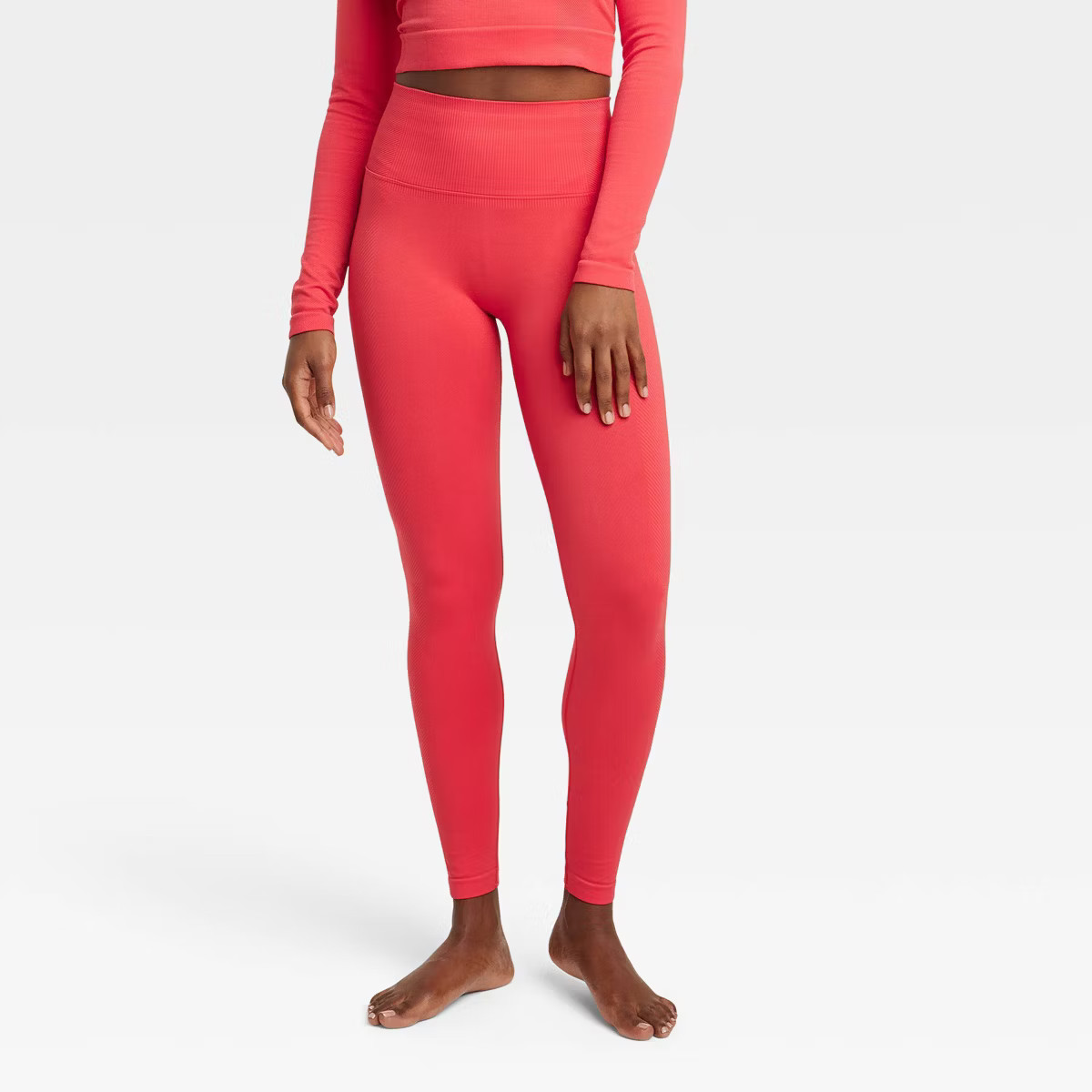 Women's Seamless High-Rise Leggings - All in Motion™ Red S | Target