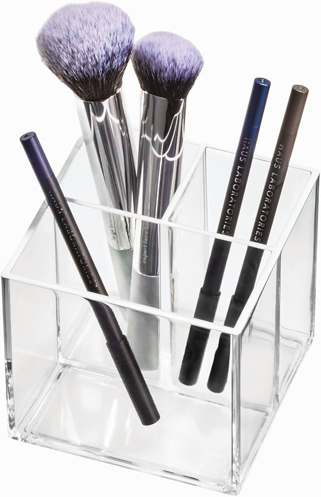 iDesign The Sarah Tanno Collection Cosmetic Organizer Cube, 4" x 4" x 4.25", Clear | Amazon (US)