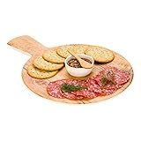 Voga 12.5 Inch x 9 Inch Serving Board, 1 Cheese Platter Board With Handle - Round, Large, Countrysid | Amazon (US)