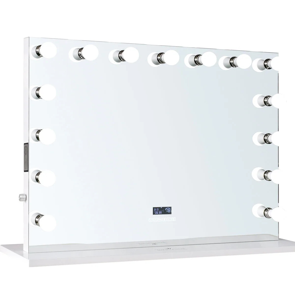 ReignCharm Hollywood Vanity Mirror with Bluetooth Speakers 15-LED Bulbs, Dual Outlets & USB, 44"W x 33"H | Bed Bath & Beyond