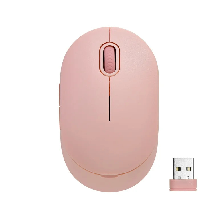 onn. Wireless Computer Mouse with Nano Receiver, Windows and Mac Compatible, USB Receiver, Pink | Walmart (US)
