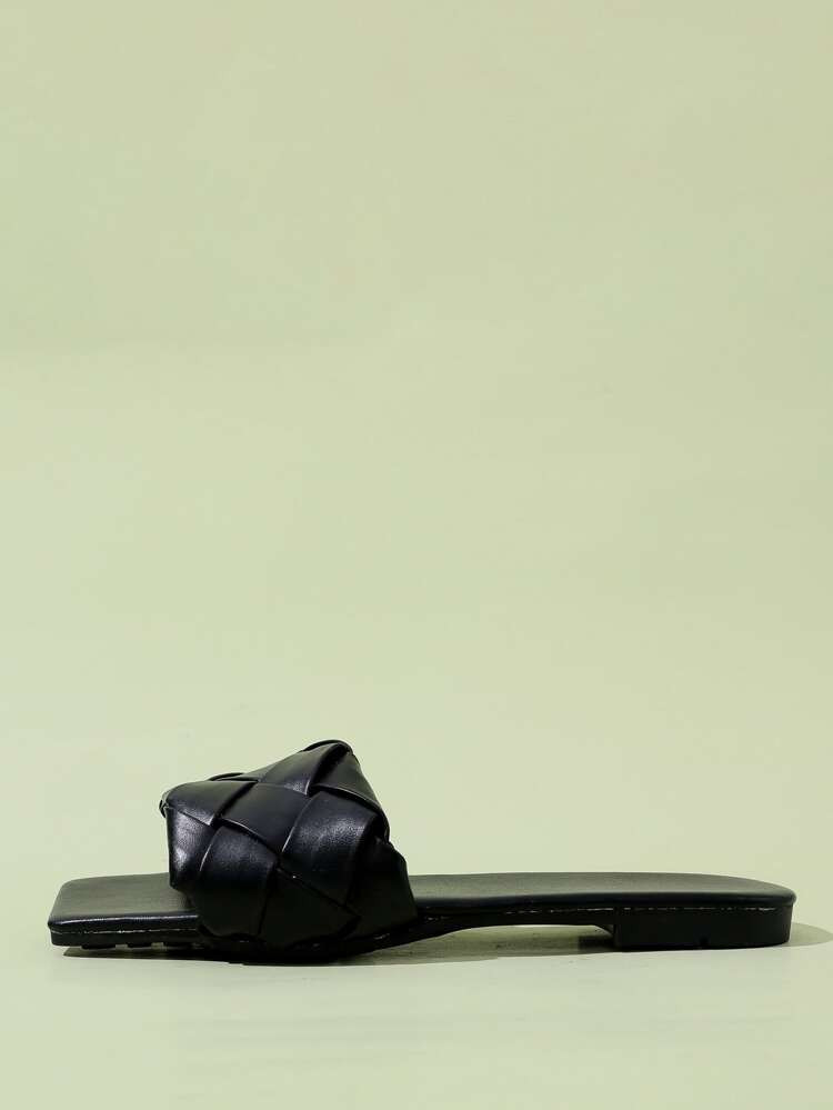 Open Toe Braided Slide Sandals | SHEIN